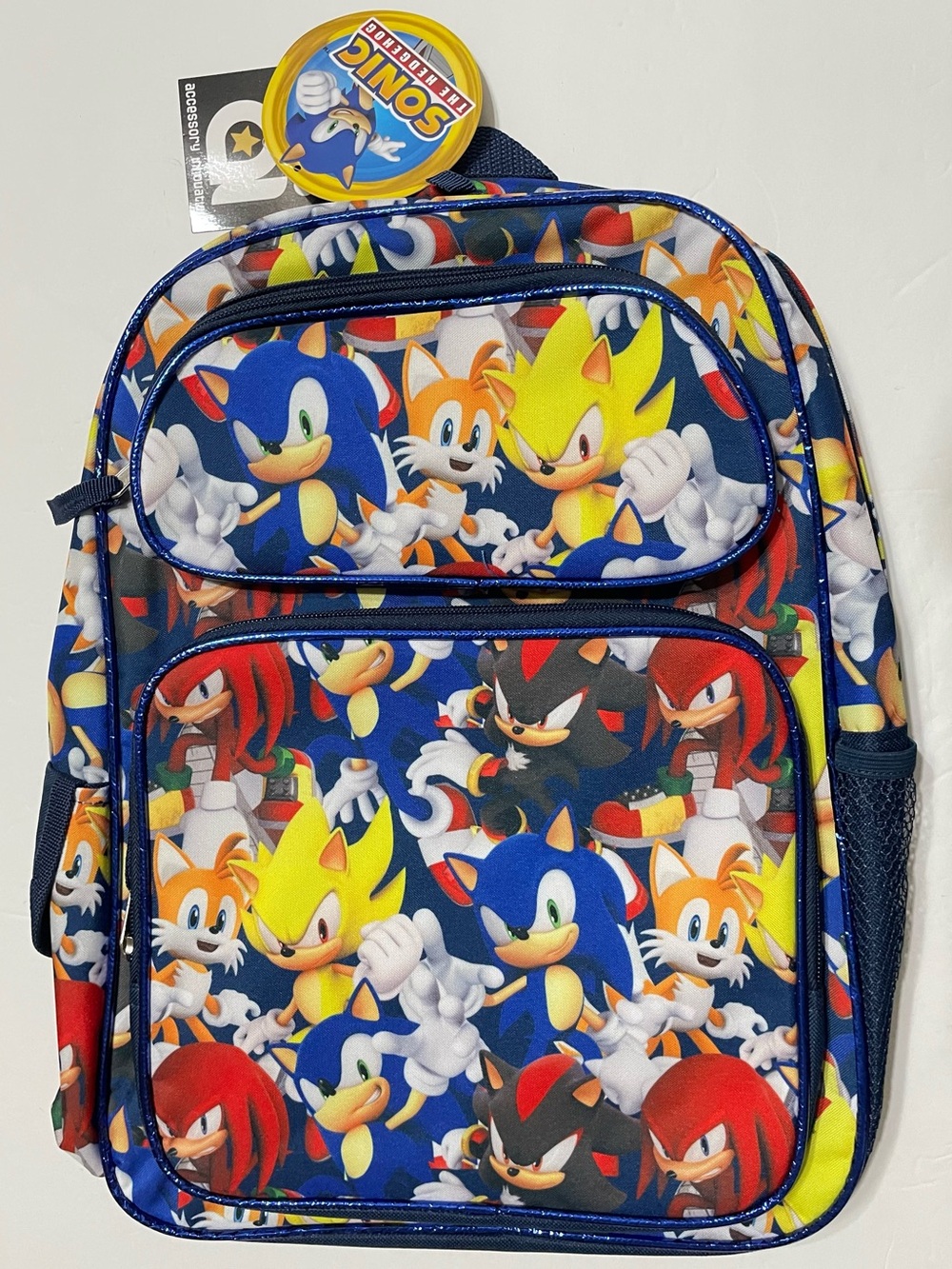 Large Backpack - Sonic the Hedgehog All Over Print 16" School Bag NEW Boys!